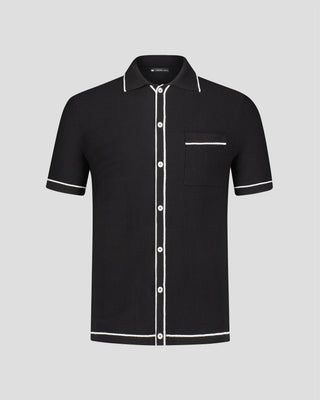 Southern Gents Knit Polo - Tipped Black