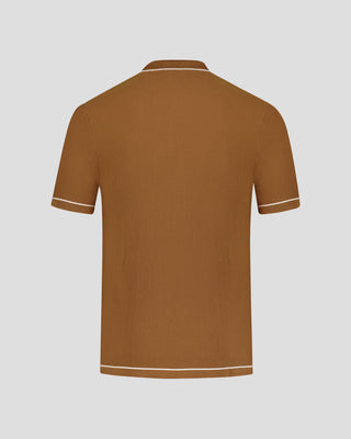 Southern Gents Knit Polo - Tipped Brown