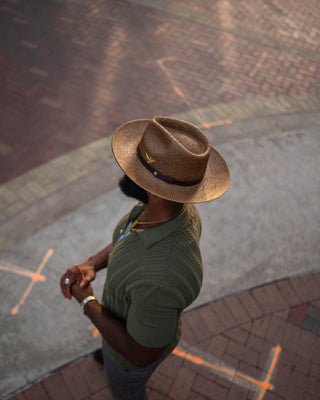 Southern Gents Geoffrey Straw Fedora Hat - Toffee