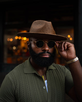 Southern Gents Geoffrey Straw Fedora Hat - Toffee
