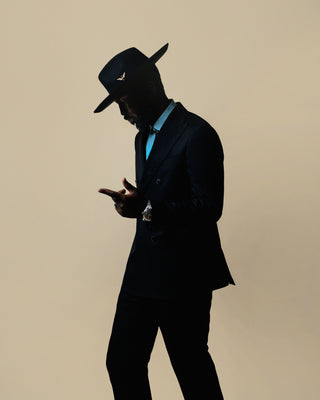 Southern Gents Wide Brim Naked Fedora - Black