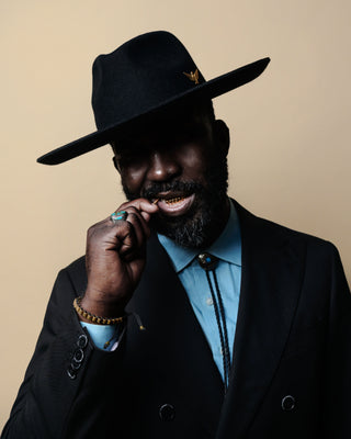 Southern Gents Wide Brim Naked Fedora - Black
