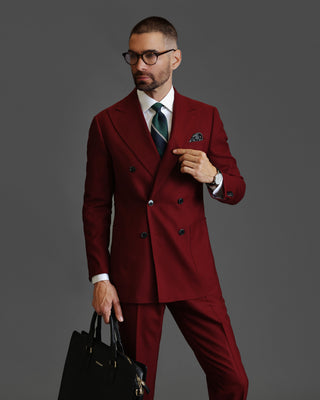 Southern Gents Double Breasted Blazer - Burgundy