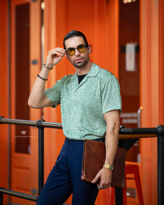 Southern Gents Camp Collar Shirt - Geometric Jungle
