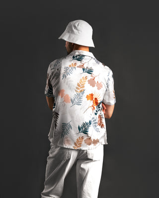 Southern Gents Camp Collar Shirt - Ivory Floral