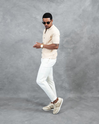 Southern Gents Knit Polo - Cable Knit Tan