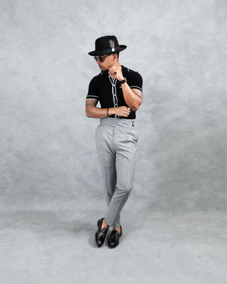 Southern Gents Knit Polo - Tipped Black