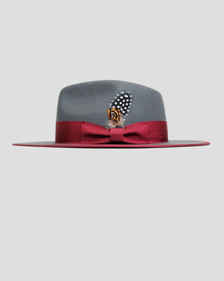 Southern Gents  Ferguson Fedora - Slate + Burgundy