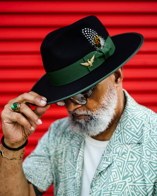 Southern Gents Ferguson Fedora - Black + Green