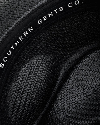 Southern Gents Geoffrey Straw Fedora - Black 