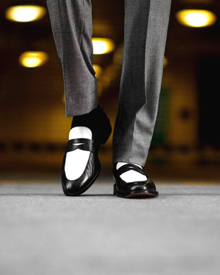 Southern Gents Smithson Penny Loafer - Black + White