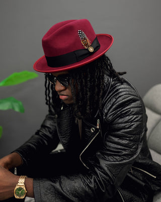 Southern Gents Trilby Fedora - Burgundy V2