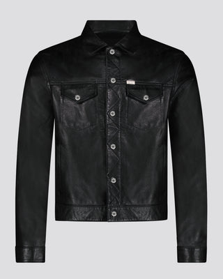 Southern Gents Signature Leather Trucker Jacket - Black