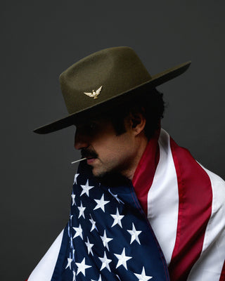 Southern Gents Wide Brim Naked Fedora Olive Green