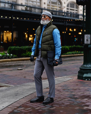 Southern Gents Detachable Hood Puffer Vest - Olive