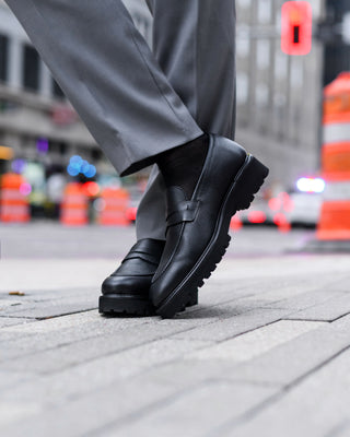 Southern Gents Smithson Penny Lug Loafer – Black