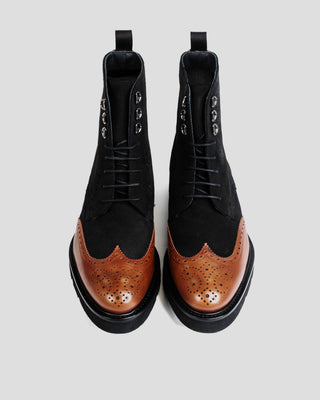 Southern Gents Rogue Wingtip Sport Boot - Black + Walnut