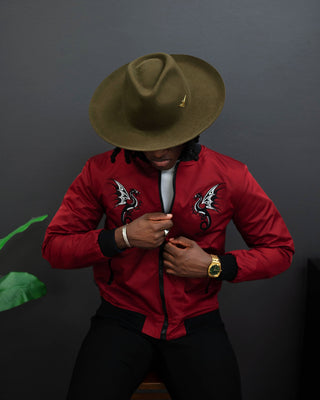 Southern Gents Wide Brim Naked Fedora - Olive