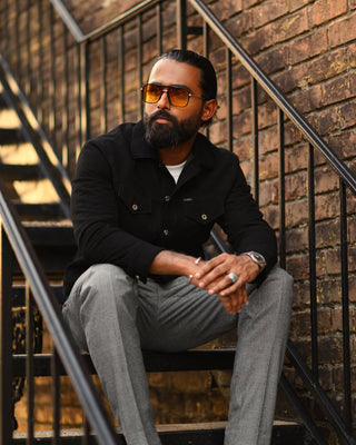Southern Gents Suede Trucker Jacket - Black 