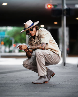 Southern Gents Damien Stacked Heel Chelsea Boot - Grey