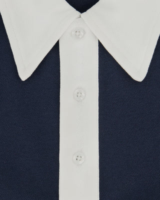 Southern Gents Vintage Cotton Polo - Navy + White