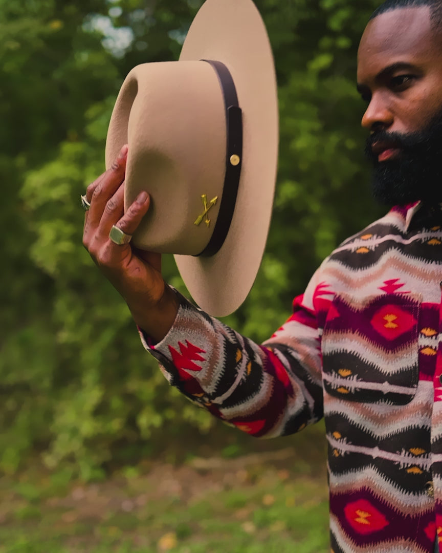 Southern Gents Aztec Overshirt - Burgundy + Brown