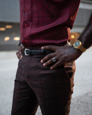 Southern Gents Camp Collar Shirt - Red Aztec