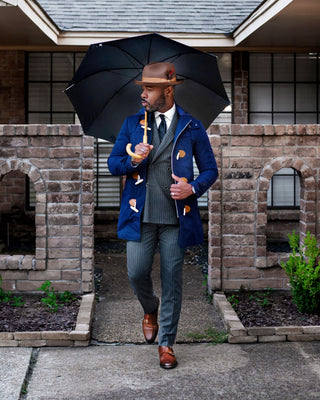 Southern Gents Toggle Raincoat - Navy