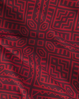 Southern Gents Camp Collar Shirt - Red Aztec