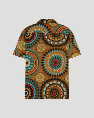 Southern Gents Camp Collar Shirt - Brown Tribal