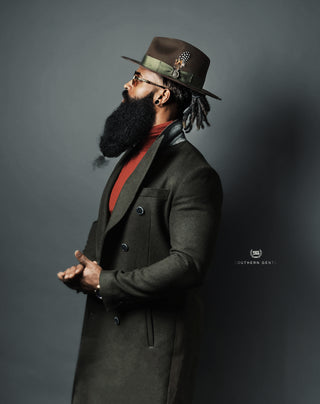 Southern Gents Double Breasted Coat - Olive