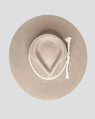 Southern Gents Wide Brim Alexander Fedora Hat - Taupe
