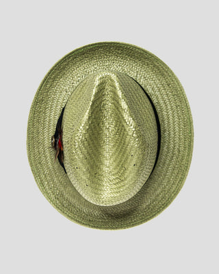 SG Straw Trilby Fedora - Avocado + Black
