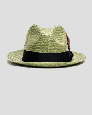 SG Straw Trilby Fedora - Avocado + Black