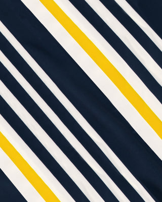 Southern Gents Camp Collar Shirt - Navy + Gold Stripe
