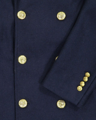 Southern Gents Double Breasted Coat - Navy + Gold