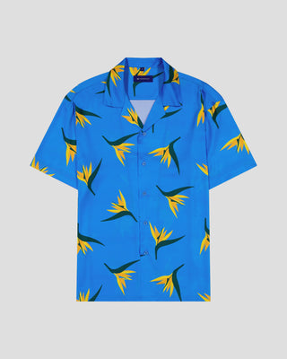 Southern Gents Camp Collar Shirt - Sky Blue Strelitzia
