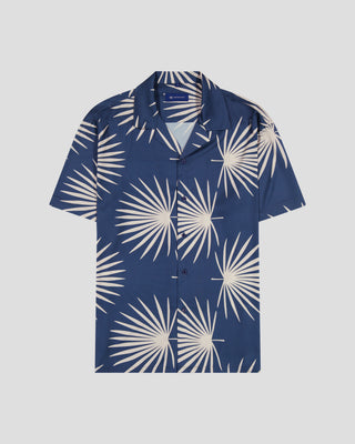Southern Gents Camp Collar Shirt - Navy Palms