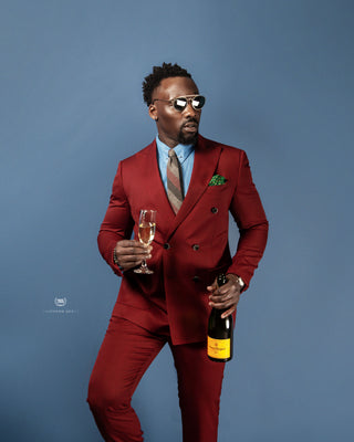 Southern Gents Doublebreasted Suit Blazer - Burgundy