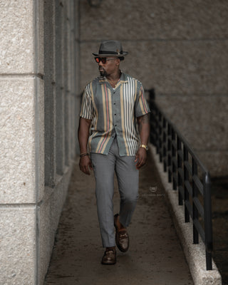 SG Camp Collar Shirt - Striped Herringbone