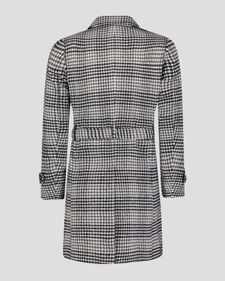 SG Car Coat - Black + White Houndstooth