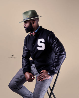 Southern Gents - Varsity Jacket - Black Stealth