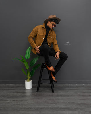 Southern Gents Suede Trucker Jacket - Rust