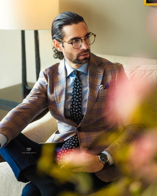 Southern Gents SingleSG Single Breasted - Khaki + Orange Plaid