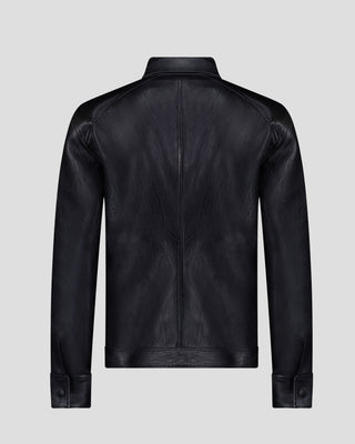 Southern Gents Leather Trucker Jacket - Black