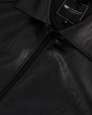Southern Gents Leather Trucker Jacket - Black