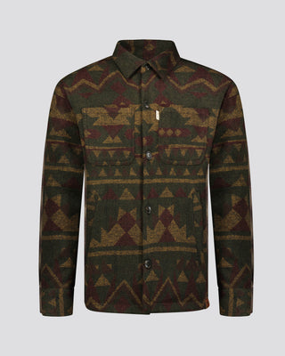 Southern Gents Aztec Overshirt - Military + Mustard