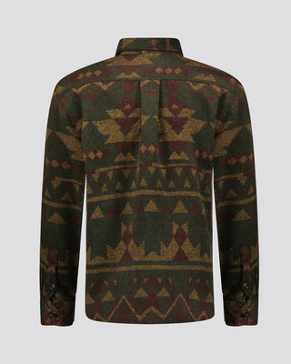 Southern Gents Aztec Overshirt - Military + Mustard