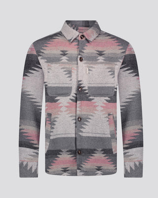 Southern Gents Aztec Overshirt - Pink + Grey