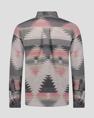 Southern Gents Aztec Overshirt - Pink + Grey